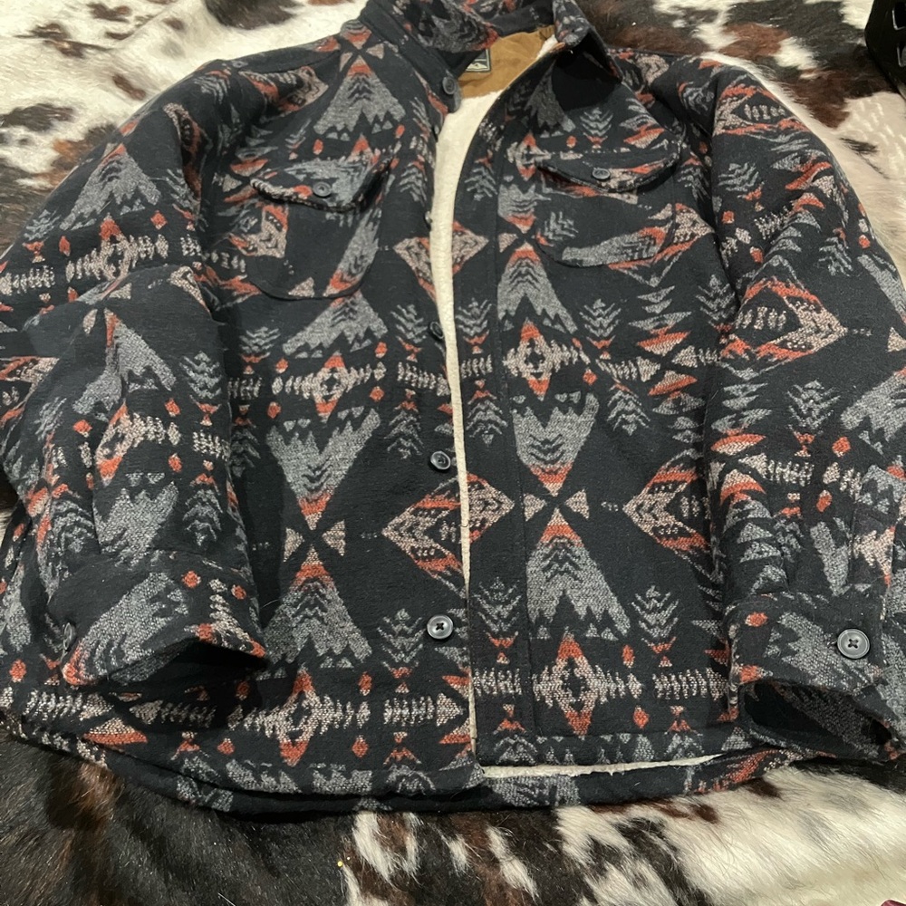 Jachs Black Jacket with Tan Corduroy Trim and Rust Accents
